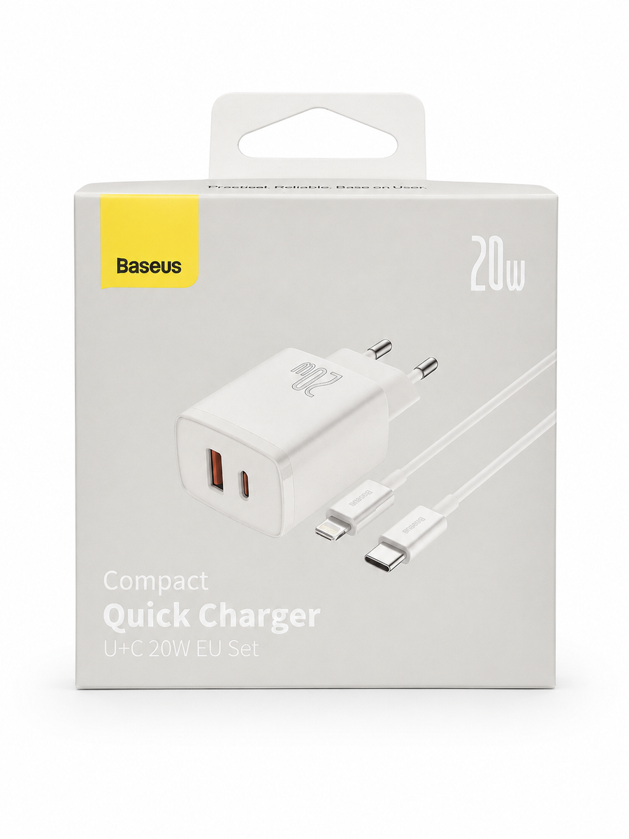 Carregador Baseus Compact Quick Charger U+C 20W EU Set
