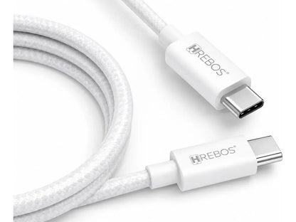 Hrebos Cabo Solid White Dual Type C CB-603C