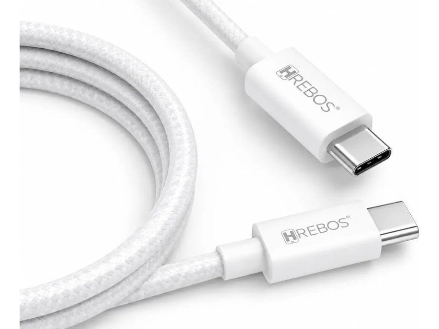 Hrebos Cabo Solid White Dual Type C CB-603C
