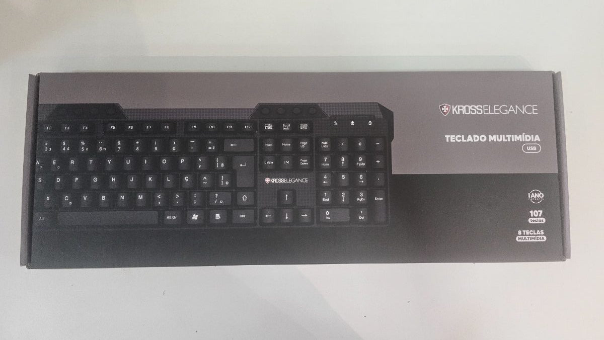 Teclado Multimídia USB Kross Elegance Preto